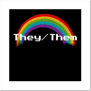 Rainbow Pronouns - They/Them Posters and Art